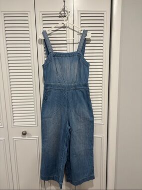 Soho Medium Blue Denim Women's Wide-Leg Overalls